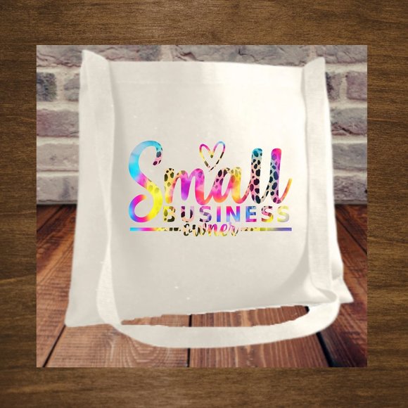 Small Business Owner Crossbody Messenger Canvas Tote Bag with Long Straps - Picture 2 of 2